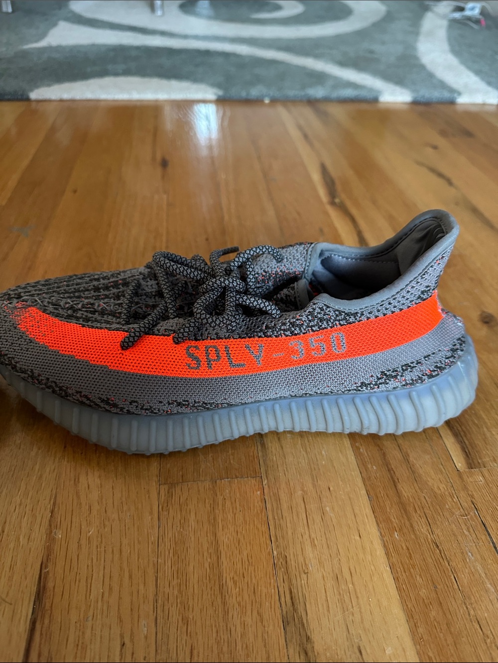 Yeezy Boost 350 V2 Style Sneaker Beluga - Gray with Orange Stripe sz 10.5 - Picture 6 of 9
